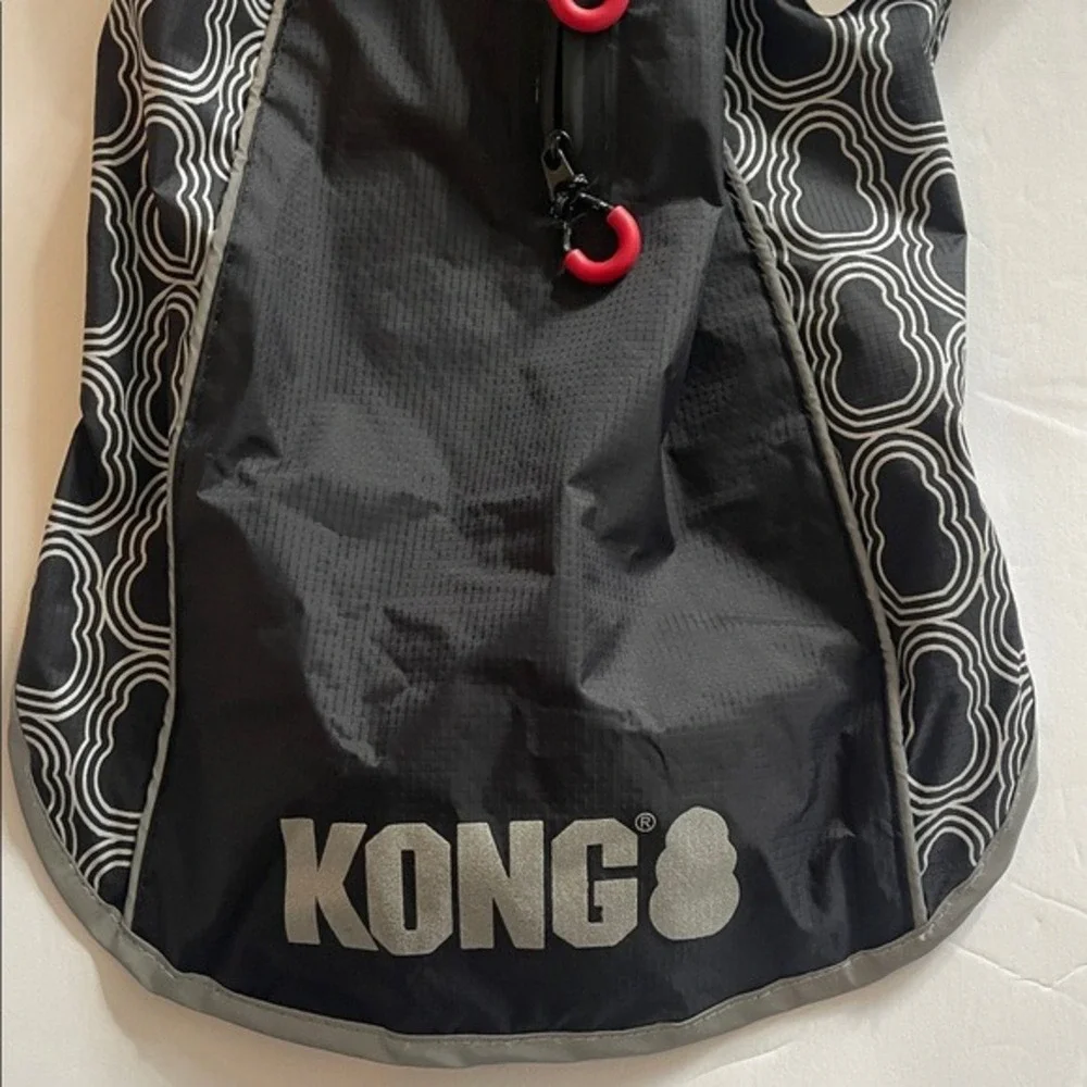 Kong Dog Lightweight Reflective Black Rain Jacket‎ Small 12-14 Inch NWT